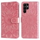 thumbnail image 1 of Funda tipo cartera FOXDOCK para Samsung Galaxy S23 Ultra , diseño girasol en relieve, cuero PU, cierre magnético, soporte y tarjetero, 1 of 5