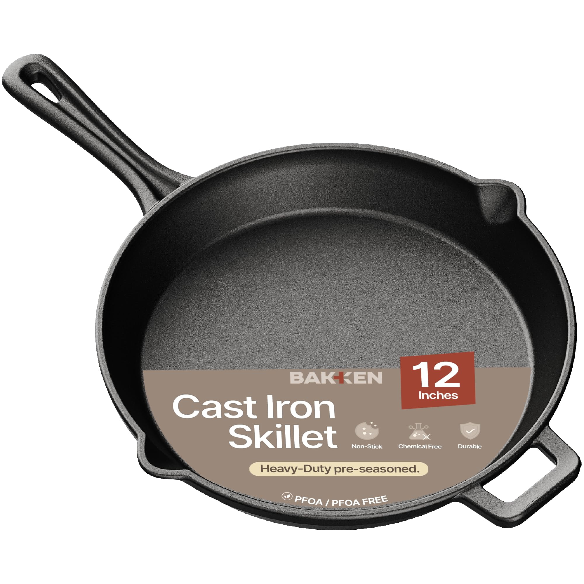 Sartén De Hierro Fundido Bakkenmaster De 30 Cm Precurada