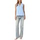 thumbnail image 2 of INSPIRE CHIC Lindos Tops sin Mangas de Cuadros Vichy para Mujeres con Cuello Peter Pan y Volantes, Blusa Abotonada L Azul Claro, 2 of 6