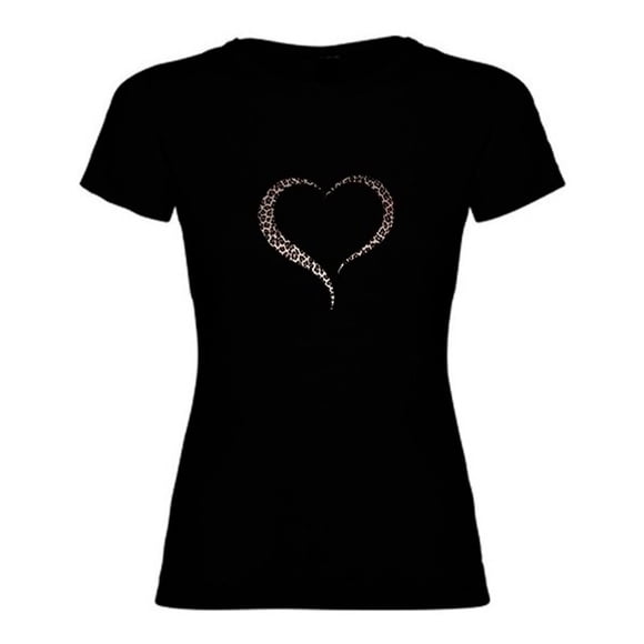 Polera Corazon Delineado Animal Print Moda Mujer