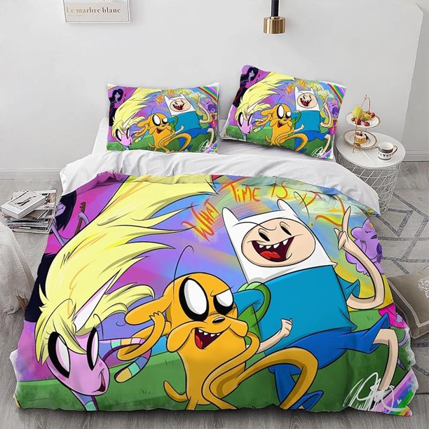 Adventure Finn Explore Time Anime Cover 3D Bedding Comforter Cover 3 Pcs Bedding Set