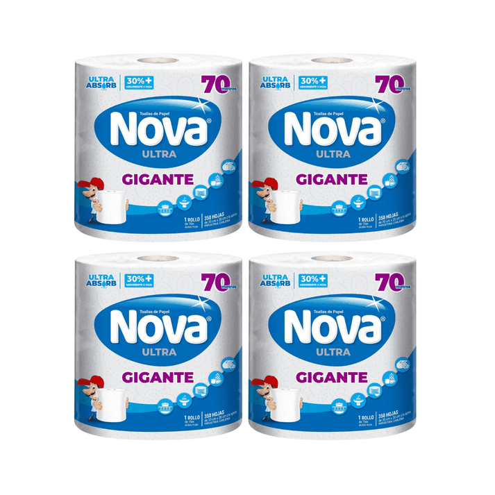 Pack 4 Toalla De Papel Nova Ultra Gigante 70mts