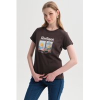 Fashionspark - Polera Mujer Gráfica Roll Up Gris Marengo