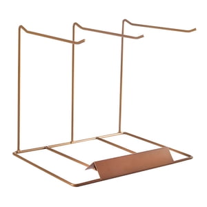 Ioensy - Organizador De Joyas, Soporte De Exhibición, Colgador De Metal Para Collar, Diadema, Llaveros, 3 Filas De Oro, 26X19X22Cm