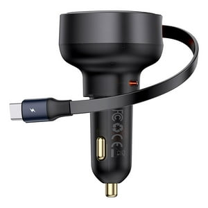 Cargador De Smartphone Para Auto Baseus Enjoyment Pro Con Cable Tipo C - 60W - Negro