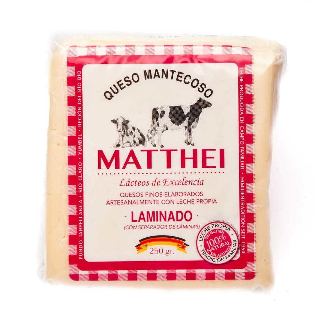 Queso Mantecoso Laminado 250 g Matthei