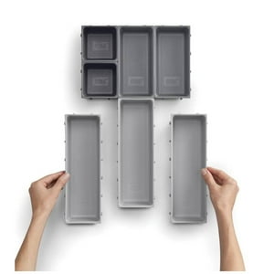 Total E-Commerce - Set Organizador Cajones Blox 7 Piezas Gris