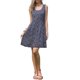 thumbnail image 2 of CURVY GLAM Vestido Midi Casual sin Mangas con Cuello Cuadrado Floral y Decoración de Botones para Mujer XS Azul Oscuro, 2 of 6