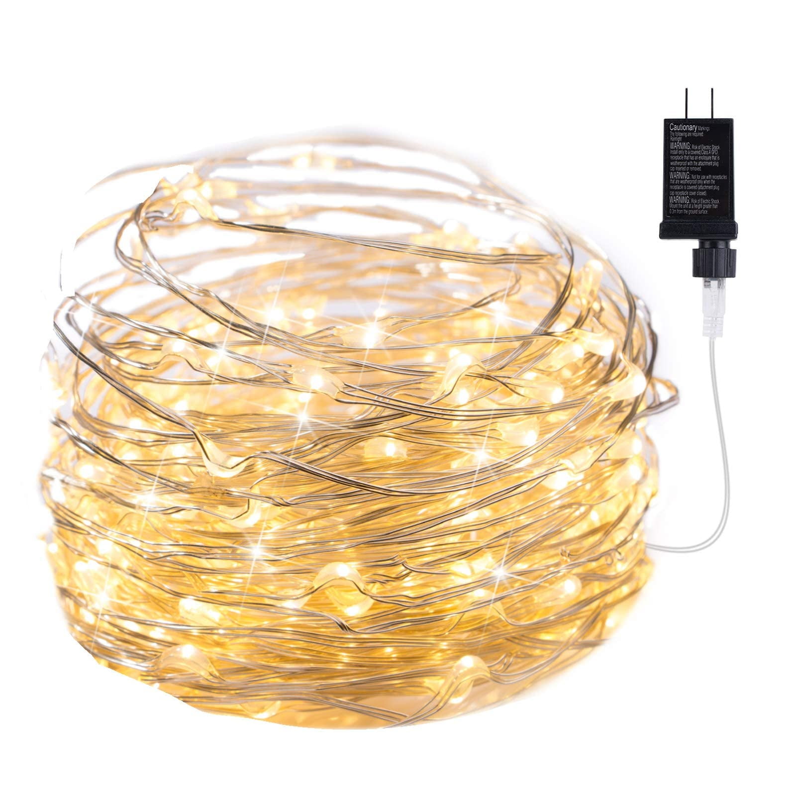 Guirnalda De Luces Led Minetom De 10 M, 100 Led, Resistentes Al Agua, Color Blanco Cálido