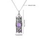 thumbnail image 2 of Collar relicario cenizas o recuerdos cilindrico vintage cristal lila, 2 of 3