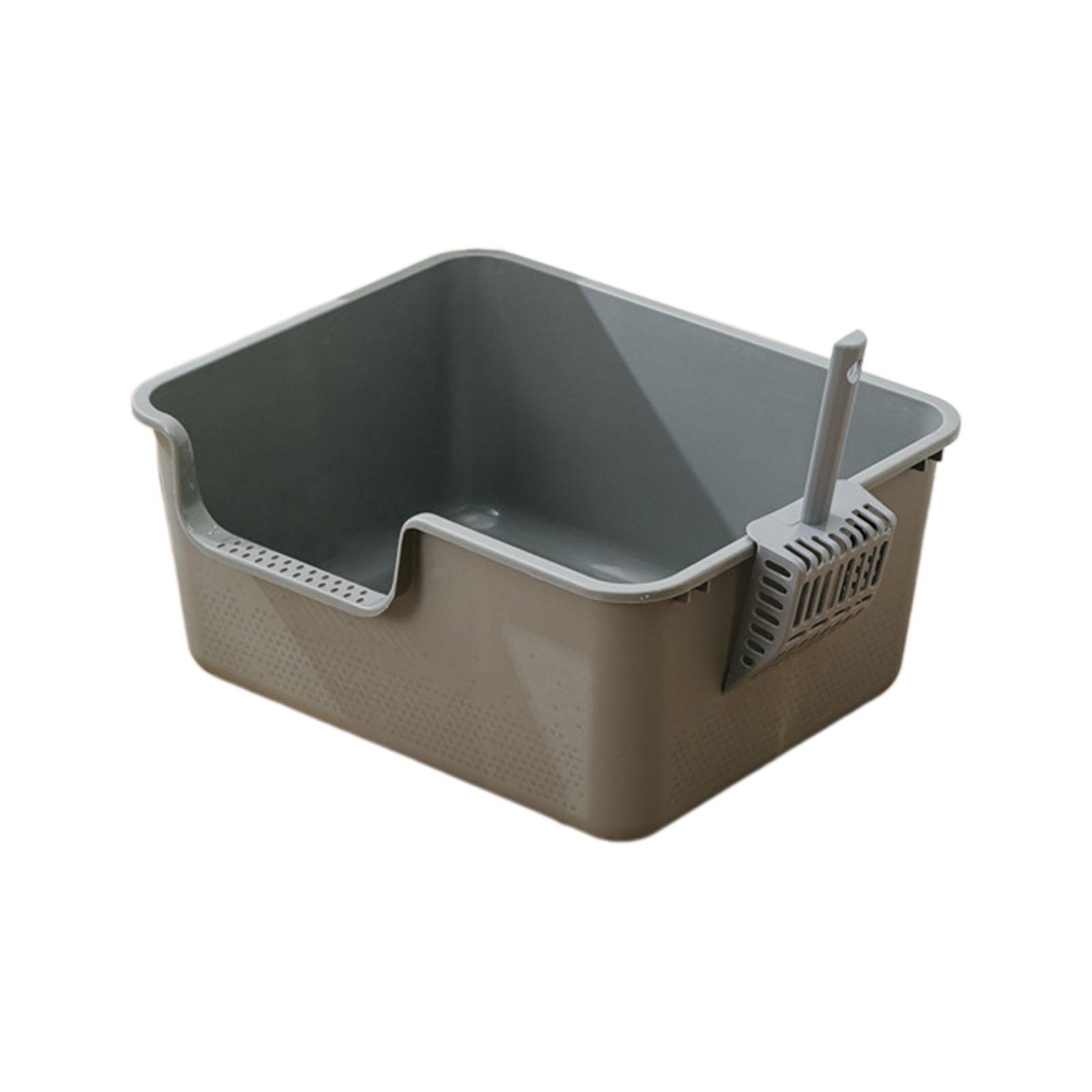 Ioensy - Caja De Arena Para Gatos, Bandeja De Arena Para Gatos, Caja De Arena Semicerrada, Orinal Para Gatitos, Inodoro Gris