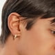 thumbnail image 4 of Pendientes de aro con circonita cúbica y diamantes, hipoalergénicos, chapados en oro de 14 quilates, de lujo, de moda, redondos, regalo para hombres y mujeres., 4 of 6
