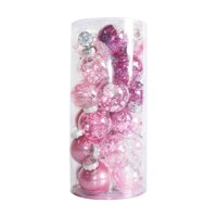 Magideal - 24 Piezas De Adornos De Bolas De Navidad, Decoración De De Navidad, Adornos Navideños Transparentes Para Mascotas, Decoración Colgante De Rosa