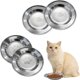 thumbnail image 1 of Set de 4 platos poco profundos de acero inoxidable para gatos, 16 cm, blanco, 1 of 3