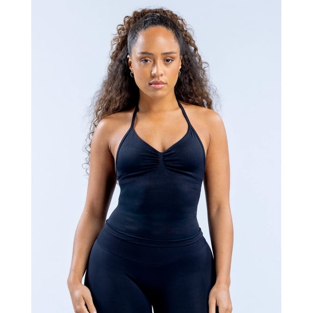 Conjunto Deportivo Para Mujer Short Tiro Alto Y Top Largo Impact