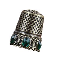 Bothyi - Dedal De Costura, Dedal Duradero Para La Yema Del Dedo, Para Acolchar, Accesorios De Bordado, Cristal De Bronce