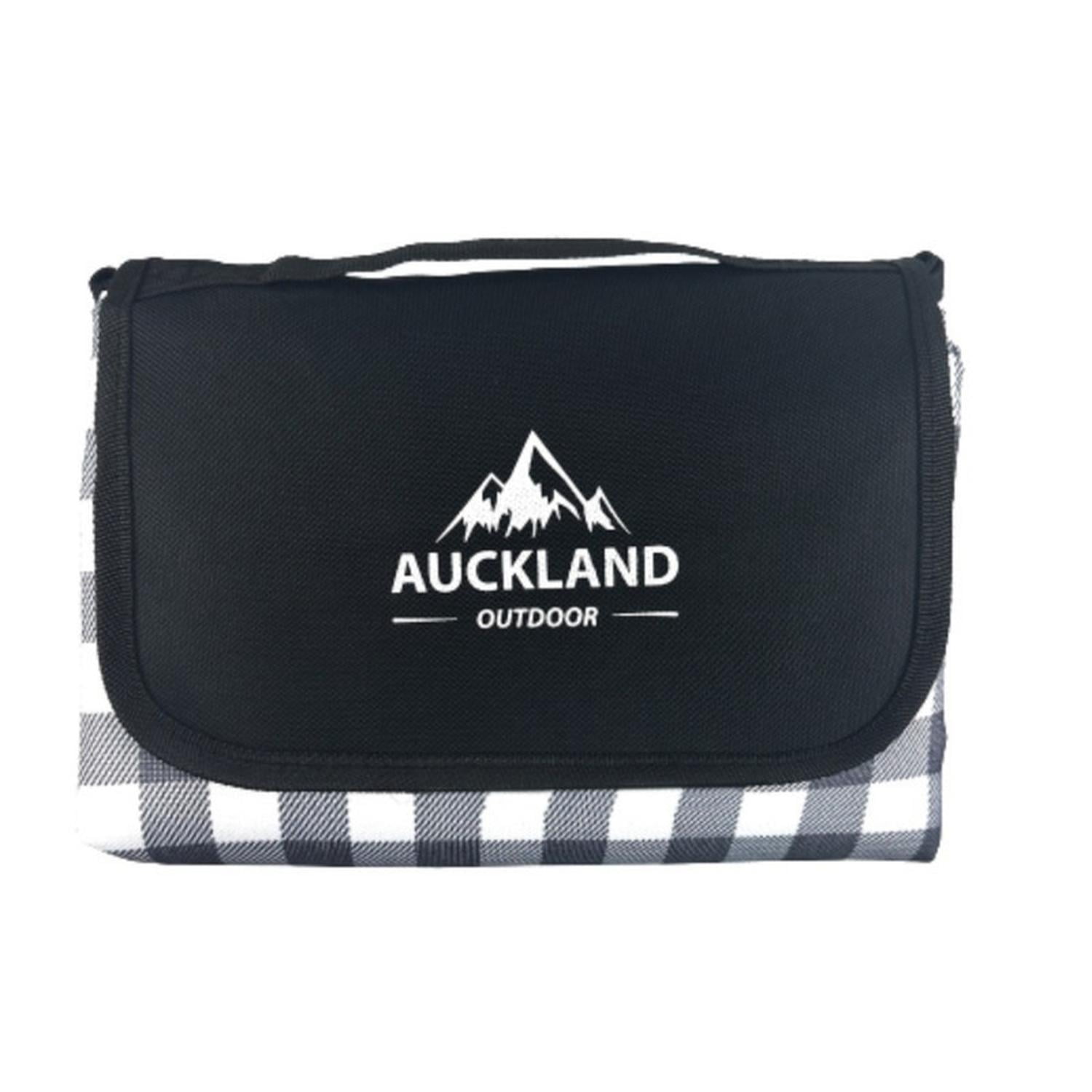 Auckland Outdoor - Manta Picnic Impermeable Cuadro Negros 150x180 Camping Playa