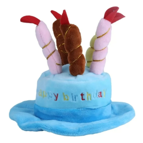 Genérico - Gorro De Cumpleaños Para Gatos Perros Mascotas Azul