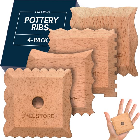 Ribetes de Cerámica Byllstore 61 cm Juego de 4 en Madera de Haya