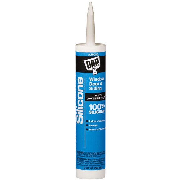 Sellador DAP 08649 de silicona para ventanas y puertas, 300 ml, color almendra
