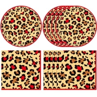 Artículos De Fiesta Funnio Lucu Con Estampado De Guepardo Para Cumpleaños, 40 Unidades