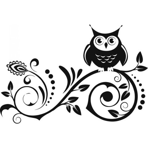 Rienda Libre Graphics - Decomural Floral Owl Nursery Ws-19278