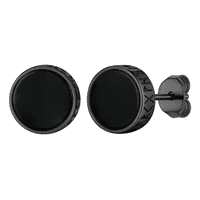 Aros Belida Acero Inoxidable Unisex Pendientes Modernos Negro