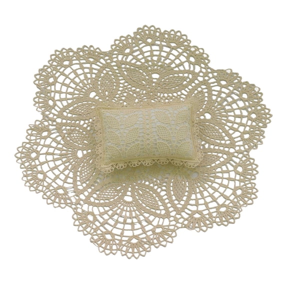 Baby Photo Props Photo Shoot Background Mat Pillow Set Encaje Trim Para Baby Beige