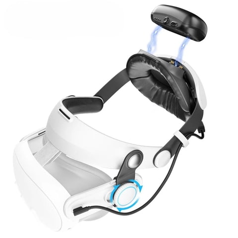 Genérico - Batería Elite Correa Con Interfaz Facial Ajustable Y 10000Mah Power Bank Compatible Con Meta Quest 3/3S-Negro Blanco