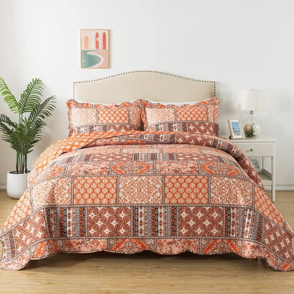 Juego de edredón Honei Life Queen, 229 x 244 cm, diseño floral ligero