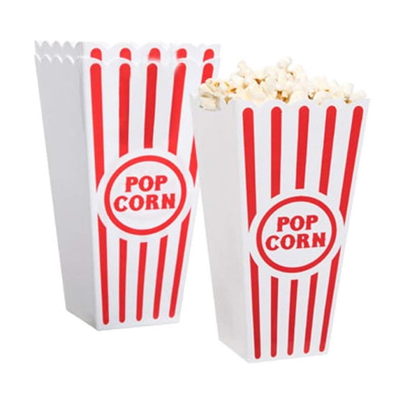 Recipientes para palomitas Novelty Place Classic, rojo y blanco, paquete de 4