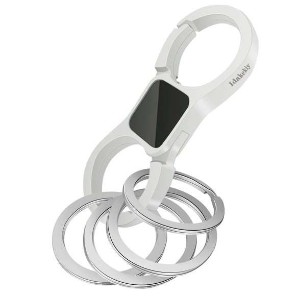 Llavero Idakekiy Quick Release Spring con 4 llaveros, color blanco