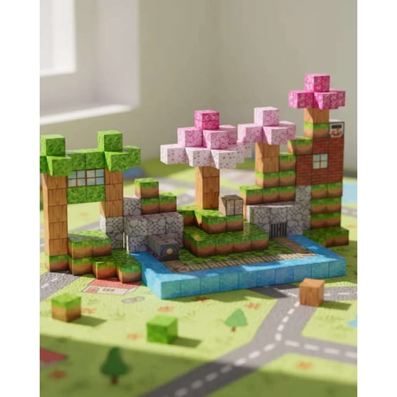 Set de Cubos de Construcción Magnéticos - 200 Piezas Estilo Bloques