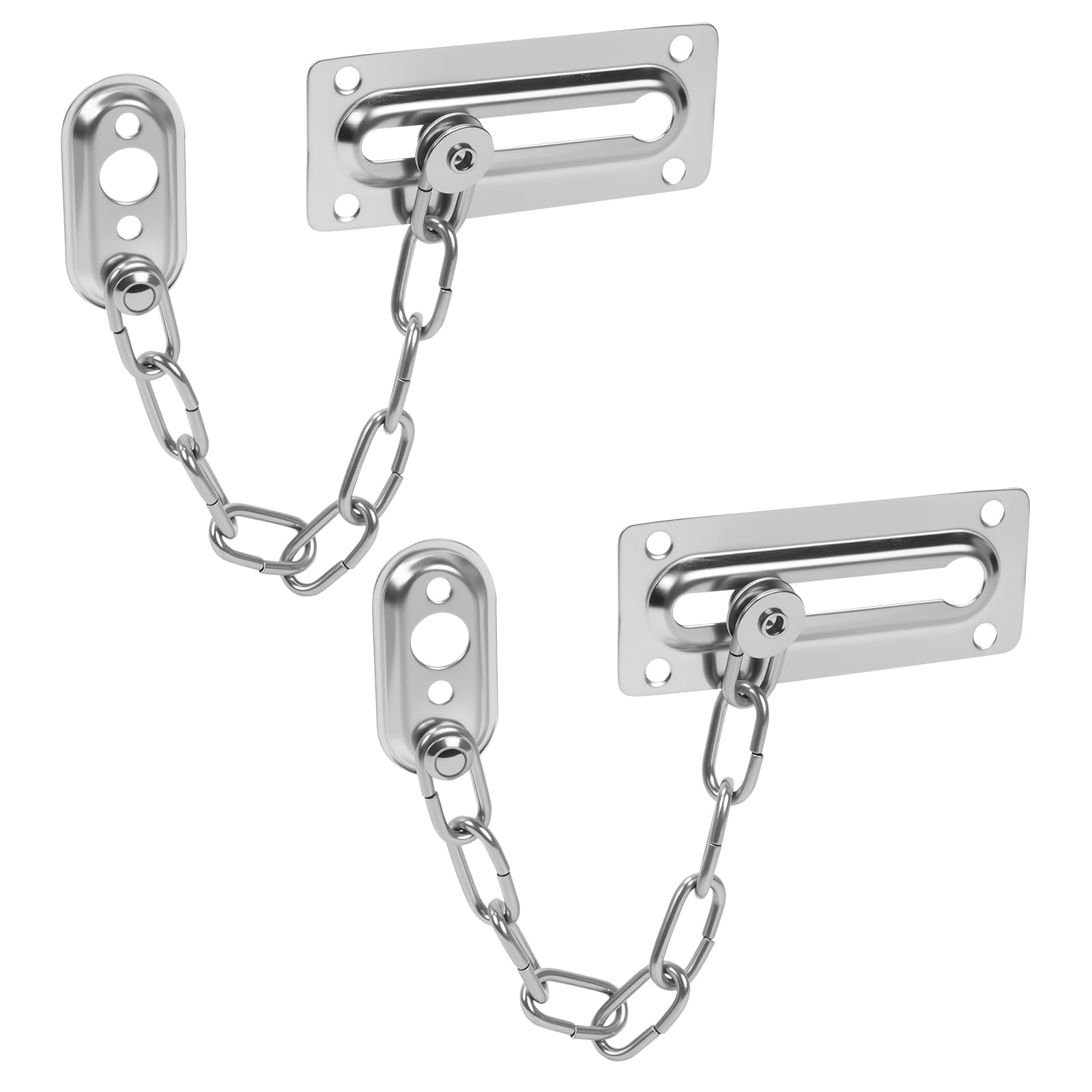 Xusx111 - Cerradura De Cadena De Puerta De 2 Paquetes, Cerraduras De Acero Inoxidable De Uso Pesado Para Puerta Interior, Duradera Y A Prueba De Oxido, Cerradura De Seguridad Para Niños Y Mascotas Par
