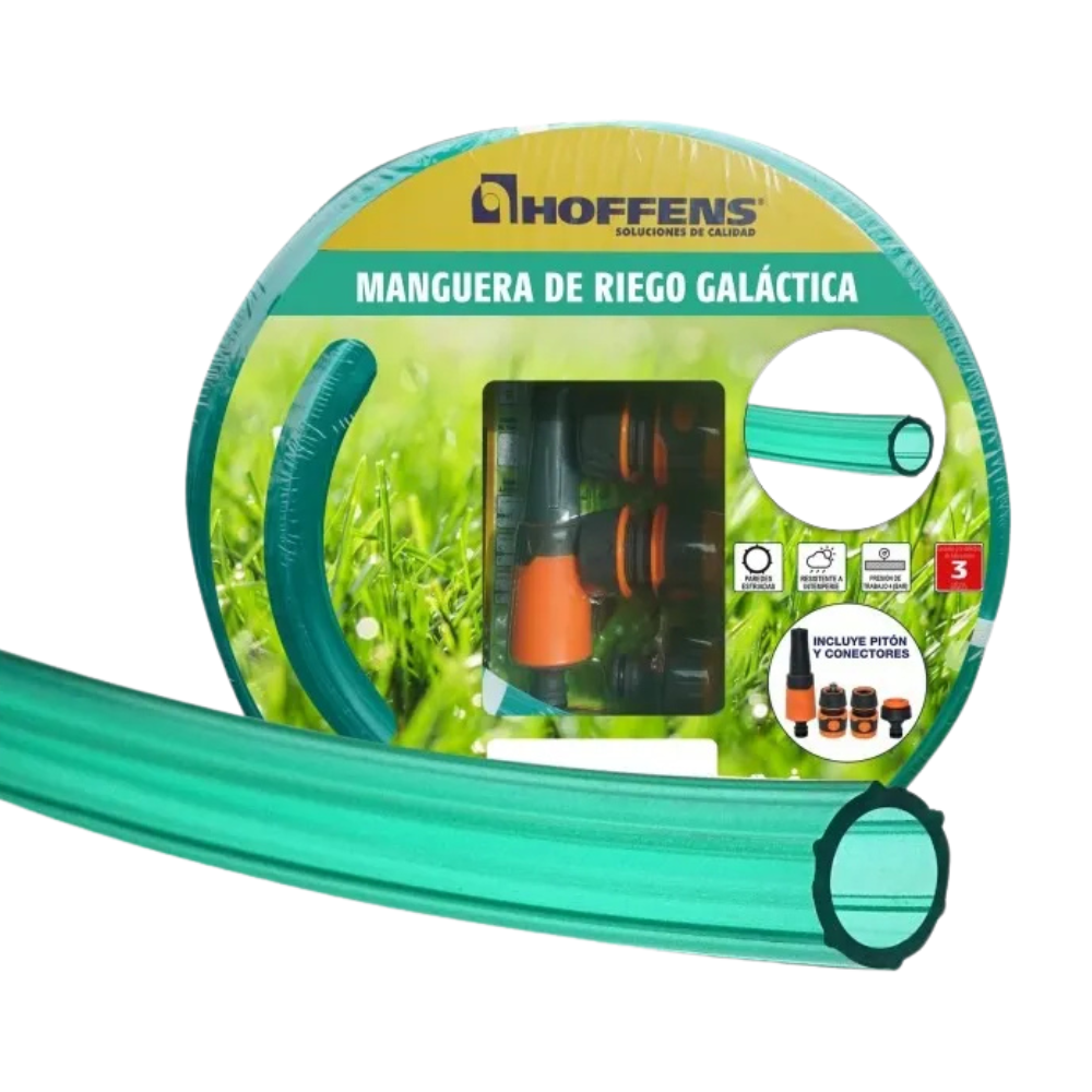 Kit Manguera + Accesorio Galactica 1/2"10mts Verde Hoffens