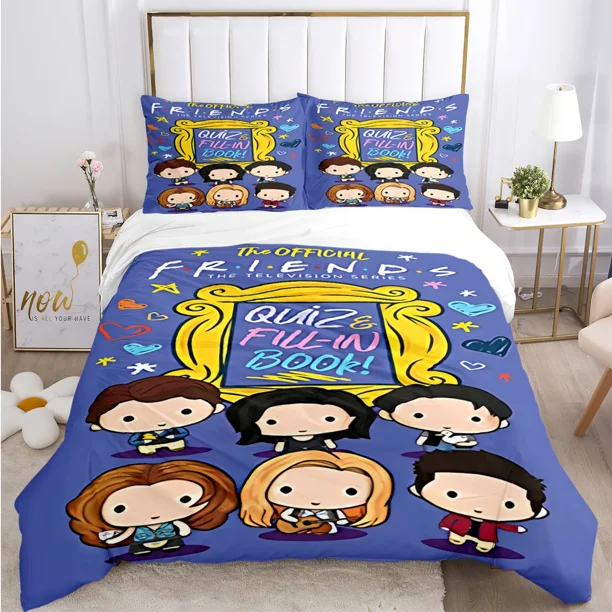 Friends Funny anime All Season Duvet Cover Comforter Bedding set Ultra Soft Quilt Cover and Pillowcases Single/Double/Queen/ Bed Sheets