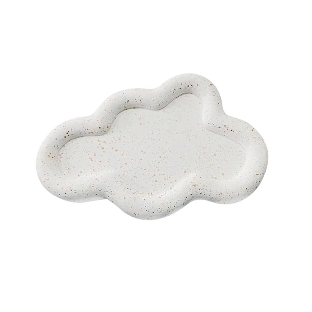 Bandeja Decorativa Placa De Exhibición Blanco Mate Para Accesorios De Fotos De Cocina Adorno De Nubes