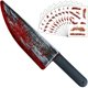 thumbnail image 1 of Accesorio de Halloween LENOAPHYS Cuchillo Sangriento de 40 cm y 10 Tatuajes de Cicatrices, 1 of 8