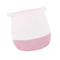 Magideal - Cesta Tejida A Mano Con Asa, Organizador De Almacenamiento, Práctica Cesta Para Juguetes, Para Ropa Sucia, Ideal Para Cocina, Dormitorio, Guardería, Rosa