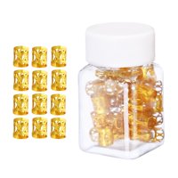 Magideal - 100X Dreadlocks Beads, Metal Hair Braiding Beads, Puños Anillos De Joyería Cabello, Decoraciones, Colgantes Para Accesorios Cabello , Oro 100 Piezas De Oro Con Botella