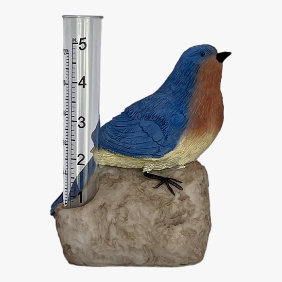 Pluviómetro decorativo Bluebird de resina para exterior 13 cm