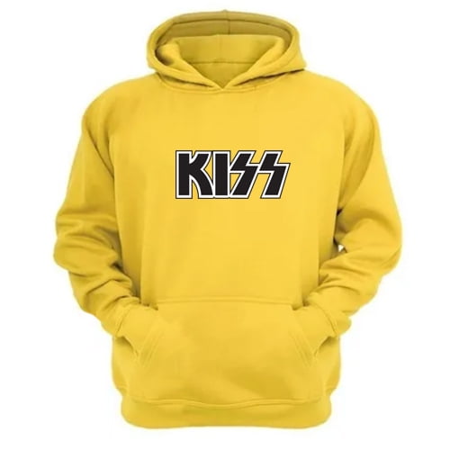 Polerón Canguro Kiss Amarillo Talla M Unisex