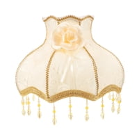 Magideal - Pantalla De Tela Para Lámpara Con Borlas Clásicas Y Cuentas Decorativas Cubierta Para Lámpara De Mesa O Pie E27 Material Retro De Tela Fácil Colocació Beige