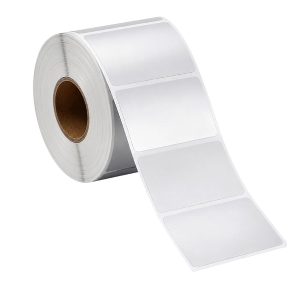 1000 Etiquetas Activo Fijo 50x40mm Plateadas