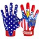 thumbnail image 1 of Guantes de Fútbol Americano Hushe' Azul y Rojo con Águila – Talla Juvenil Pequeña, 1 of 6