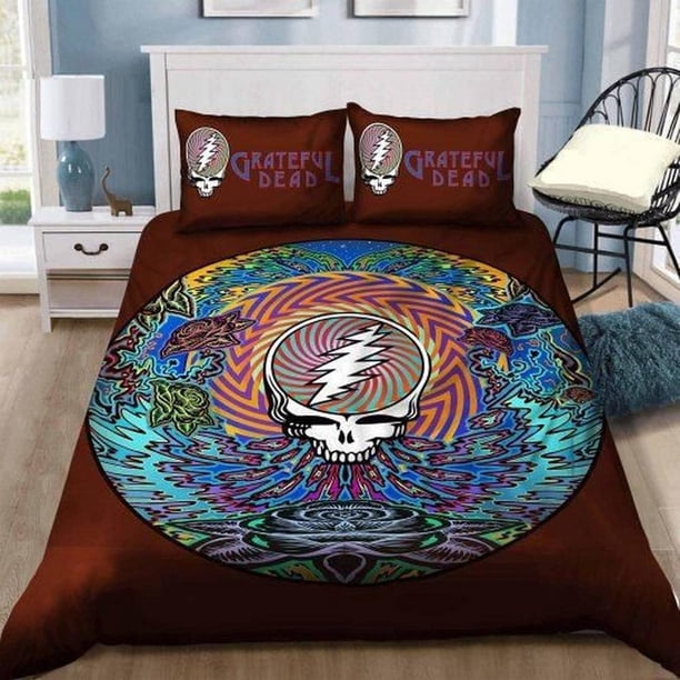 Grateful Dead TML003 Quilt Duvet Cover Set Super Soft Double Bedspread3-Piece Bedding Set