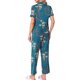 thumbnail image 3 of INSPIRE CHIC Conjunto de Pijama de Satén para Mujeres Regreso a Clases, Top de Manga Corta de Seda Floral y Pantalones 2 Piezas Pijamas S Azul Brillante, 3 of 6