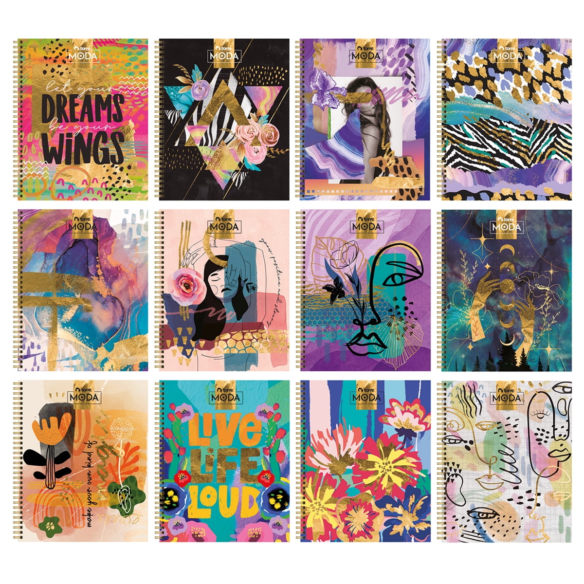 Torre - Pack 10 Cuadernos Universitarios Moda 100 Hojas