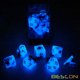 thumbnail image 4 of Juego de dados poliédricos Bescon bicolor azul que brilla en la oscuridad, 4 of 7