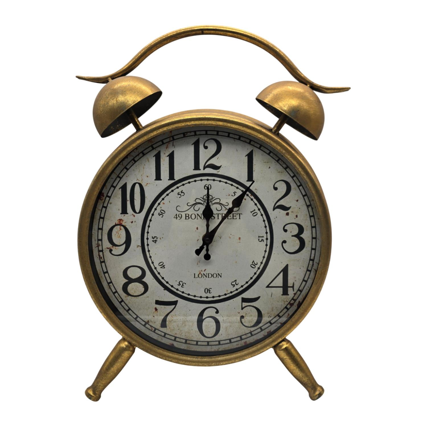 Fliperex - Reloj De Mesa Analogico Hierro Vintage Decorativo Dorado M Dorado